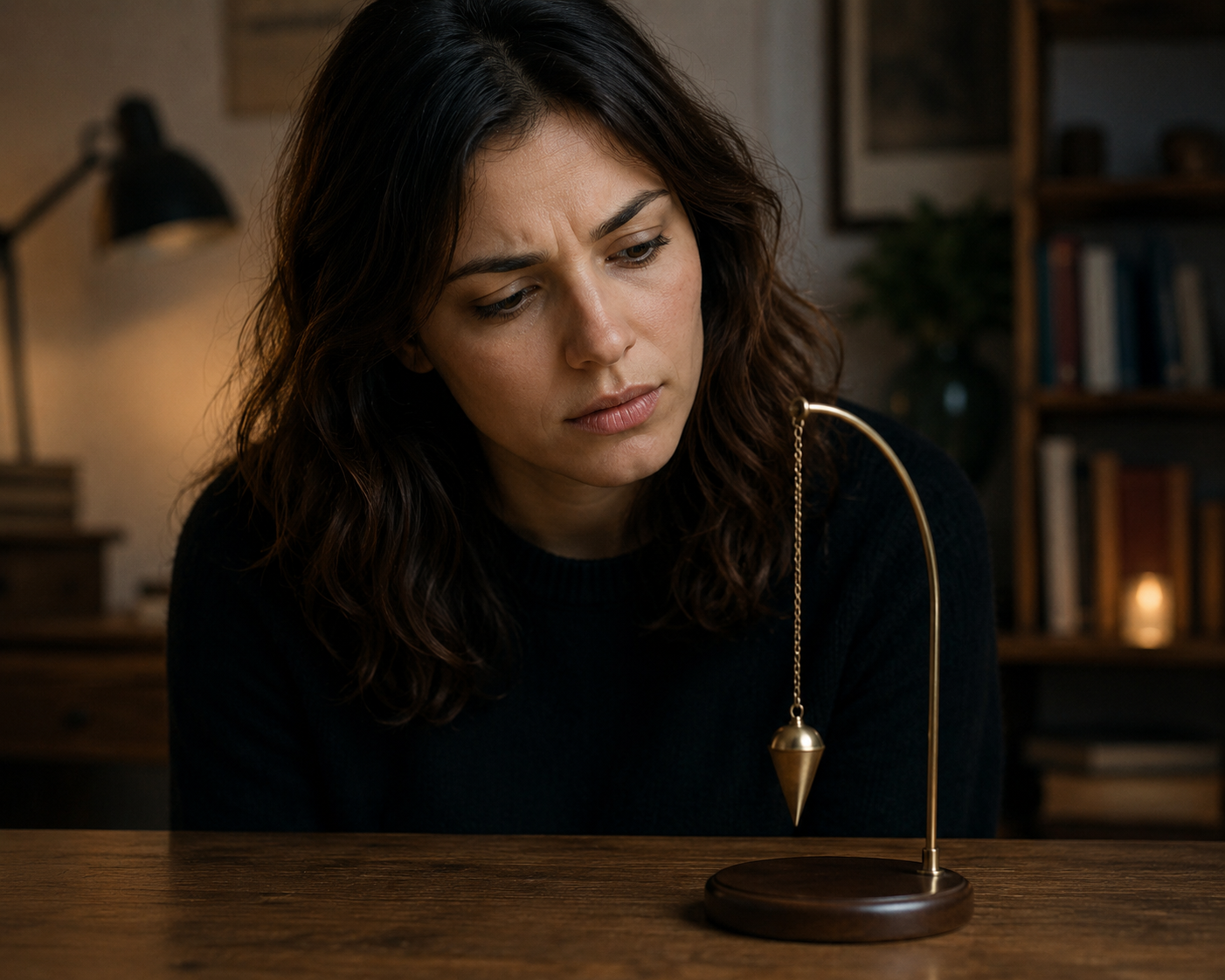 une femme qui regarde son pendule